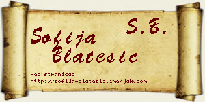 Sofija Blatešić vizit kartica